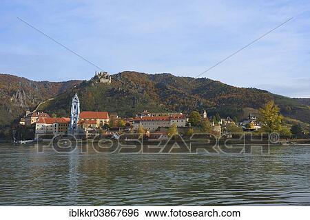 Stock Photograph - "Townscape of Durnstein on the Danube River, Wachau, Lower Austria, Austria, Europe". Fotosearch