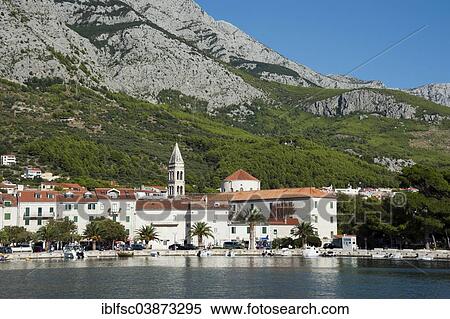 "Townscape of Makarska, Makarska Riviera, Dalmatia, Croatia, Europe" View Large Photo Image Stock Photography - "Townscape of Makarska, Makarska Riviera, Dalmatia, Croatia, Europe". Fotosearch