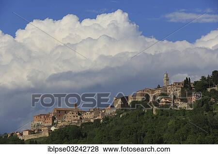 "Townscape of Montepulciano with cloud formations, Montepulciano, Tuscany, Italy, Europe" View Large Photo Image Stock Photo - "Townscape of Montepulciano with cloud formations, Montepulciano, Tuscany, Italy, Europe". Fotosearch