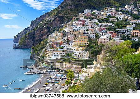 "Townscape of Positano, Amalfi Coast, Campania, Italy, Europe" View Large Photo Image Stock Photo - "Townscape of Positano, Amalfi Coast, Campania, Italy, Europe". Fotosearch