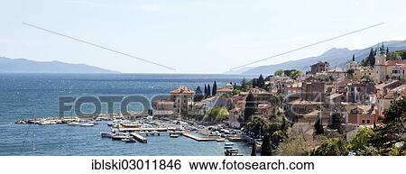 "Townscape of Volosko near Opatija on the Mediterranean Sea in Kvarner Bay, Istria, Croatia, Europe, Volosko, Croatia, Europe" View Large Photo Image Stock Photograph - "Townscape of Volosko near Opatija on the Mediterranean Sea in Kvarner Bay, Istria, Croatia, Europe, Volosko, Croatia, Europe". Fotosearch