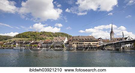 "Townscape on the bank of the Rhine River with a boat landing and Burg Hohenklingen Castle, Stein am Rhein, High Rhine, Canton of Schaffhausen, Switzerland, Europe" View Large Photo Image Stock Image - "Townscape on the bank of the Rhine River with a boat landing and Burg Hohenklingen Castle, Stein am Rhein, High Rhine, Canton of Schaffhausen, Switzerland, Europe". Fotosearch