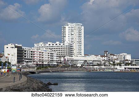 Stock Photo - "Townscape, Ponta Delgada, Sao Miguel, Azores, Portugal, Europe". Fotosearch