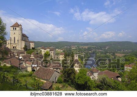 Stock Photo - "Townscape, Saint-Cirq-Lapopie, Lot Valley, Departement Lot, Midi-Pyrenees, France, Europe". Fotosearch