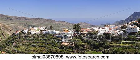 Stock Photo - "Townscape San Bartolome de Tirajana, Gran Canaria, Canary Islands, Spain, Europe". Fotosearch