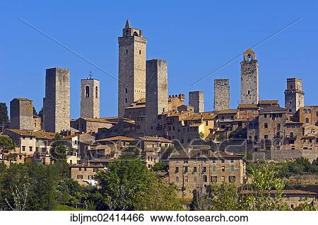 Townscape, San Gimignano, UNESCO World Heritage Site, Tuscany, Siena Province, Italy, Europe View Large Photo Image Stock Photograph - Townscape, San Gimignano, UNESCO World Heritage Site, Tuscany, Siena Province, Italy, Europe. Fotosearch