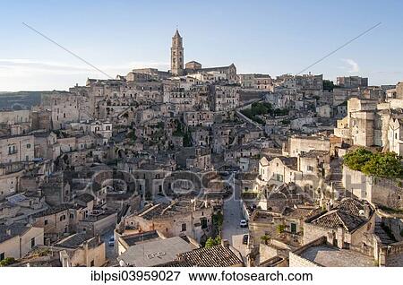 Stock Photo - "Townscape, Sasso Barisano, Sassi di Matera, Basilicata, Italy, Europe". Fotosearch