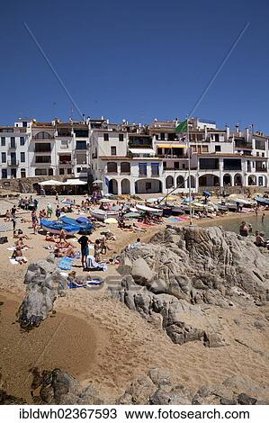 "Townscape with beach, Calella de Palafrugell, Costa Brava, Catalonia, Spain, Europe, PublicGround, Europe" View Large Photo Image Stock Image - "Townscape with beach, Calella de Palafrugell, Costa Brava, Catalonia, Spain, Europe, PublicGround, Europe". Fotosearch