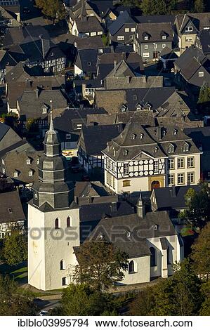 "Townscape with school, town hall and church, Eversberg, Meschede, Sauerland, North Rhine-Westphalia, Germany, Europe" View Large Photo Image Picture - "Townscape with school, town hall and church, Eversberg, Meschede, Sauerland, North Rhine-Westphalia, Germany, Europe". Fotosearch