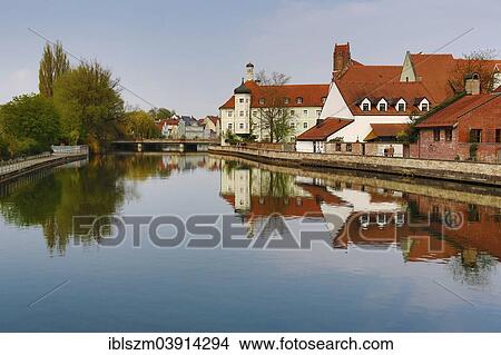 "Townscape with the Isar River, Landshut, Bavaria, Germany, Europe" View Large Photo Image Picture - "Townscape with the Isar River, Landshut, Bavaria, Germany, Europe". Fotosearch