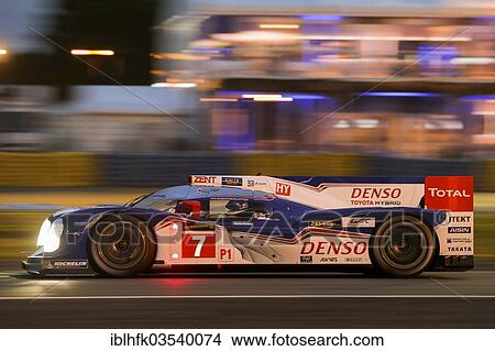 Picture - "Toyota No. 7, drivers Alexander Wurz, Austria, Kazuki Nakajima, Japan, and Nicolas Lapierre, France, qualifying run for the 24 hours of Le Mans, Circuit de la Sarthe, Le Mans, Pays de la Loire, France, Europe". Fotosearch