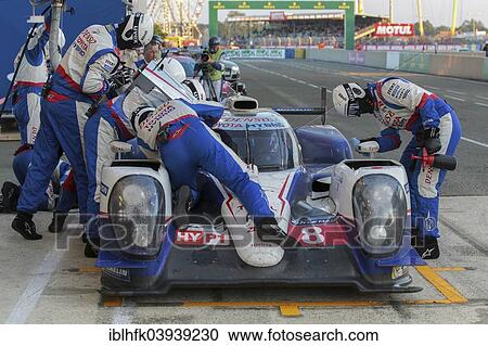 "Toyota TS040 Hybrid, No. 8, LM P1-H, of team Toyota Racing, Japan, in the pit lane during the 24 hours race of Le Mans, Circuit de la Sarthe, Le Mans, France, Europe" View Large Photo Image Stock Image - "Toyota TS040 Hybrid, No. 8, LM P1-H, of team Toyota Racing, Japan, in the pit lane during the 24 hours race of Le Mans, Circuit de la Sarthe, Le Mans, France, Europe". Fotosearch
