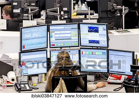 "Trading floor of the Frankfurt Stock Exchange, Deutsche Borse AG, Frankfurt am Main, Hesse, Germany, Europe" View Large Photo Image Stock Photo - "Trading floor of the Frankfurt Stock Exchange, Deutsche Borse AG, Frankfurt am Main, Hesse, Germany, Europe". Fotosearch
