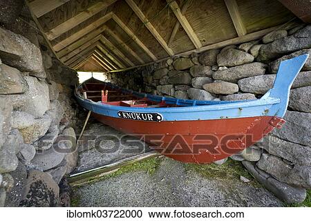 "Traditional boat in a shed, Kalsoy, Norooyar, Faroe Islands, Denmark, Europe" View Large Photo Image Stock Image - "Traditional boat in a shed, Kalsoy, Norooyar, Faroe Islands, Denmark, Europe". Fotosearch