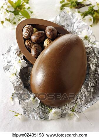 Traditional chocolate Easter eggs View Large Photo Image Stock Photo - Traditional chocolate Easter eggs. Fotosearch