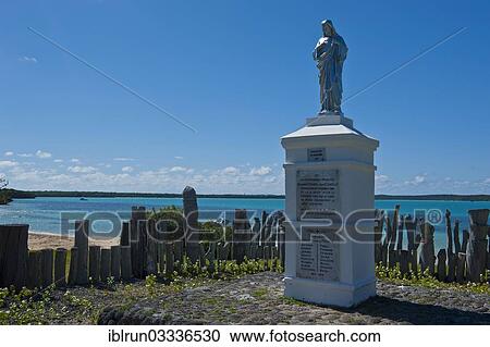 Stock Image - "Traditional Christian statue, Ile des Pins, New Caledonia, France, Oceania". Fotosearch