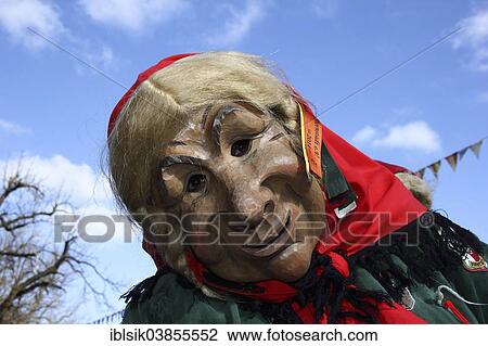 "Traditional """"Doraweibla"""" carnival mask, Dornstadt carnival club, carnival parade, Eberhardzell, Upper Swabia, Baden-Wurttemberg, Germany, Europe" View Large Photo Image Stock Image - "Traditional """"Doraweibla"""" carnival mask, Dornstadt carnival club, carnival parade, Eberhardzell, Upper Swabia, Baden-Wurttemberg, Germany, Europe". Fotosearch