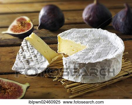 Traditional French Coulommier cheese and fresh figs View Large Photo Image Stock Photography - Traditional French Coulommier cheese and fresh figs. Fotosearch