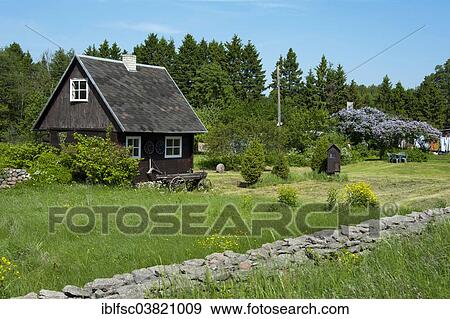 Stock Photo - "Traditional house, Ansekuula, Saaremaa, Estonia, Baltic States, Europe". Fotosearch