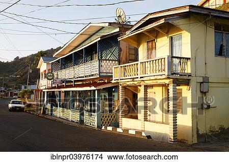 "Traditional houses, Windward Road, Speyside, Tobago, Trinidad and Tobago, North America" View Large Photo Image Picture - "Traditional houses, Windward Road, Speyside, Tobago, Trinidad and Tobago, North America". Fotosearch