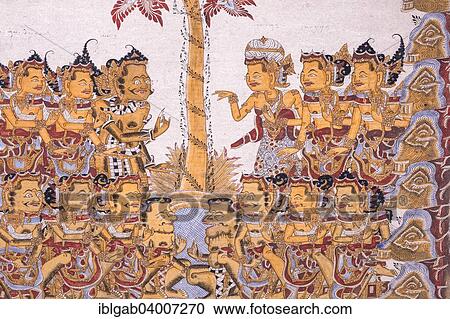 "Traditional Kamasan painting, Kertha Gosa pavilion, former Hall of Justice, in Puri Semarapura Palace, Klungkung, Bali, Indonesia, Asia" View Large Photo Image Stock Image - "Traditional Kamasan painting, Kertha Gosa pavilion, former Hall of Justice, in Puri Semarapura Palace, Klungkung, Bali, Indonesia, Asia". Fotosearch