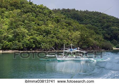 "Traditional outrigger boat on the sea, Batasan Balas, Philippines, Asia" View Large Photo Image Stock Image - "Traditional outrigger boat on the sea, Batasan Balas, Philippines, Asia". Fotosearch