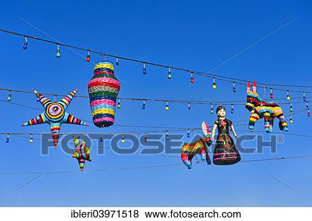 "Traditional pinatas, traditional colourful figures, Cozumel, Quintana Roo, Mexico, North America" View Large Photo Image Stock Photo - "Traditional pinatas, traditional colourful figures, Cozumel, Quintana Roo, Mexico, North America". Fotosearch