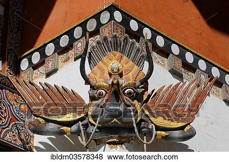 "Traditional religious decoration on a building, Jakar, Bumthang district, Bhutan, Asia" View Large Photo Image Stock Photo - "Traditional religious decoration on a building, Jakar, Bumthang district, Bhutan, Asia". Fotosearch