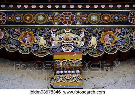 "Traditional religious decoration on a building, Jakar, Bumthang district, Bhutan, Asia" View Large Photo Image Stock Photograph - "Traditional religious decoration on a building, Jakar, Bumthang district, Bhutan, Asia". Fotosearch