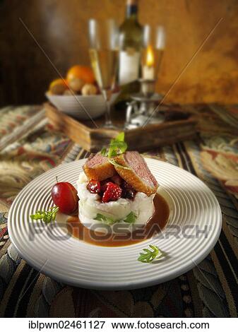 Stock Photo - Traditional roast Gresham duck dinner. Fotosearch
