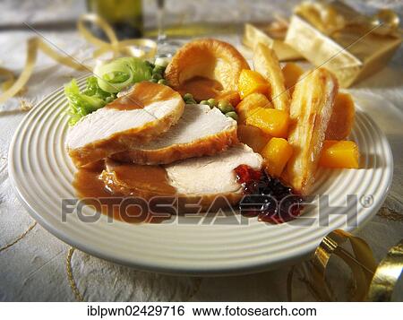 Stock Photograph - Traditional roast turkey dinner. Fotosearch