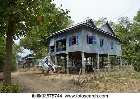 "Traditional stilt house, Prek Chrey, Kandal province, Cambodia, Asia" View Large Photo Image Picture - "Traditional stilt house, Prek Chrey, Kandal province, Cambodia, Asia". Fotosearch