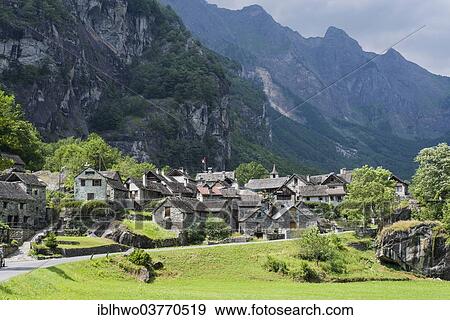 "Traditional stone houses in the community of Sonlerto, Bavona Valley, Sonlerto, Cevio, Canton of Ticino, Switzerland, Europe" View Large Photo Image Stock Photo - "Traditional stone houses in the community of Sonlerto, Bavona Valley, Sonlerto, Cevio, Canton of Ticino, Switzerland, Europe". Fotosearch