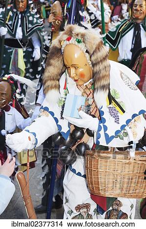 "Traditional Swabian-Alemannic carnival characters with figure of """"Gschell"""", Rottweil Carnival, Rottweil, Black Forest, Baden-Wuerttemberg, Germany, Europe" View Large Photo Image Picture - "Traditional Swabian-Alemannic carnival characters with figure of """"Gschell"""", Rottweil Carnival, Rottweil, Black Forest, Baden-Wuerttemberg, Germany, Europe". Fotosearch