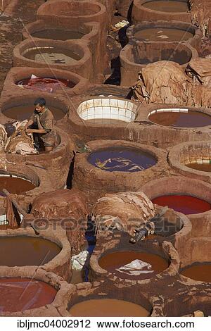 "Traditional tannery with dying vats, The Chouwara, Chouara, Old Town, Medina, Fez, Fes, Fez el Bali, Morocco, Africa" View Large Photo Image Stock Image - "Traditional tannery with dying vats, The Chouwara, Chouara, Old Town, Medina, Fez, Fes, Fez el Bali, Morocco, Africa". Fotosearch