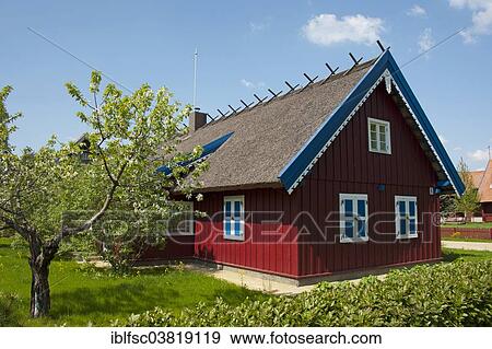 "Traditional wooden house, Pervalka, Curonian Spit, Lithuania, Baltic States, Europe" View Large Photo Image Stock Photo - "Traditional wooden house, Pervalka, Curonian Spit, Lithuania, Baltic States, Europe". Fotosearch