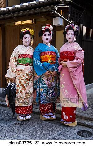 "Traditionally dressed Geishas, Kyoto, Japan, Asia" View Large Photo Image Stock Image - "Traditionally dressed Geishas, Kyoto, Japan, Asia". Fotosearch