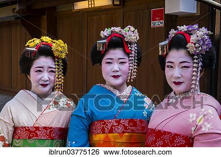 "Traditionally dressed Geishas, Kyoto, Japan, Asia" View Large Photo Image Stock Photograph - "Traditionally dressed Geishas, Kyoto, Japan, Asia". Fotosearch