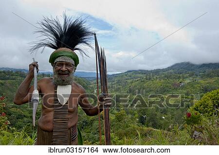 "Traditionally dressed tribal chief in the Highlands, Paya, Highland, Papua New Guinea, Oceania" View Large Photo Image Picture - "Traditionally dressed tribal chief in the Highlands, Paya, Highland, Papua New Guinea, Oceania". Fotosearch