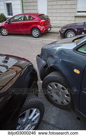 "Traffic accident, slight body damage to a car, crash while turning from an exit, Germany, Europe" View Large Photo Image Stock Photograph - "Traffic accident, slight body damage to a car, crash while turning from an exit, Germany, Europe". Fotosearch