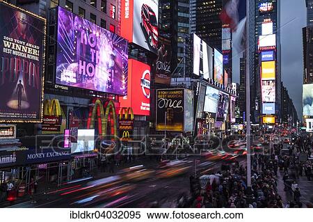 "Traffic at rush hour in Times Square, junction of Broadway and Seventh Avenue, Manhattan, New York, United States, North America" View Large Photo Image Stock Photography - "Traffic at rush hour in Times Square, junction of Broadway and Seventh Avenue, Manhattan, New York, United States, North America". Fotosearch
