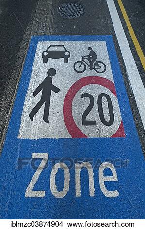 "Traffic-calmed road, road markings, Vienna, Austria, Europe" View Large Photo Image Picture - "Traffic-calmed road, road markings, Vienna, Austria, Europe". Fotosearch
