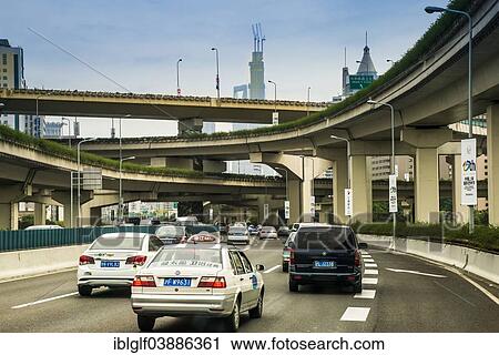 "Traffic, elevated roads, Shanghai, China, Asia" View Large Photo Image Stock Image - "Traffic, elevated roads, Shanghai, China, Asia". Fotosearch