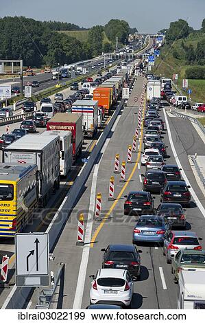 "Traffic jam at a construction site at Autobahnkreuz Neufahrn interchange, Autobahnkreuz Neufahrn, Neufahrn, Lkr, Freising, Upper Bavaria, Bavaria, Germany, Europe" View Large Photo Image Stock Photo - "Traffic jam at a construction site at Autobahnkreuz Neufahrn interchange, Autobahnkreuz Neufahrn, Neufahrn, Lkr, Freising, Upper Bavaria, Bavaria, Germany, Europe". Fotosearch