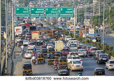"Traffic jam, crowded highway, Mumbai, Maharashtra, India, Asia" View Large Photo Image Stock Image - "Traffic jam, crowded highway, Mumbai, Maharashtra, India, Asia". Fotosearch