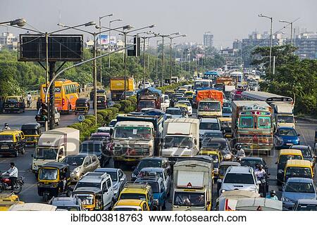 "Traffic jam, crowded highway, Mumbai, Maharashtra, India, Asia" View Large Photo Image Stock Image - "Traffic jam, crowded highway, Mumbai, Maharashtra, India, Asia". Fotosearch