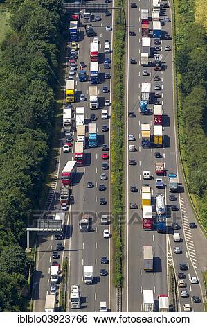 "Traffic jam on the A2 motorway, aerial view, Recklinghausen, Ruhr Area, North Rhine-Westphalia, Germany, Europe" View Large Photo Image Stock Photograph - "Traffic jam on the A2 motorway, aerial view, Recklinghausen, Ruhr Area, North Rhine-Westphalia, Germany, Europe". Fotosearch