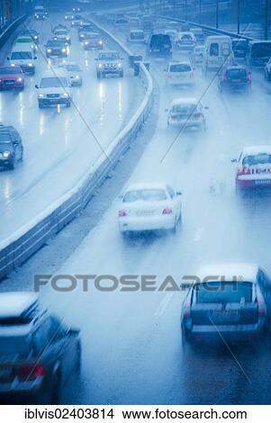 "Traffic on highway, Sweden, Europe" View Large Photo Image Picture - "Traffic on highway, Sweden, Europe". Fotosearch