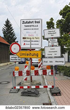 "Traffic sign jungle in Eresing near Landsberg, Bavaria, Germany, Europe" View Large Photo Image Stock Image - "Traffic sign jungle in Eresing near Landsberg, Bavaria, Germany, Europe". Fotosearch