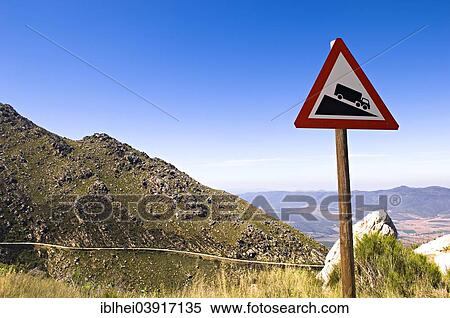 "Traffic sign on a mountain road, Karoo semi-desert landscape, Swartberg, Western Cape, South Africa, Africa" View Large Photo Image Stock Photography - "Traffic sign on a mountain road, Karoo semi-desert landscape, Swartberg, Western Cape, South Africa, Africa". Fotosearch